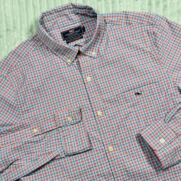 Vineyard Vines Performance Slim Fit Tucker Button Down Shirt Men's M Preppy Date - Picture 4 of 16